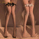 Fee et moi Bowknot Fishnet Hosiery - Jiumii Adult Store